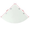 vidaXL Hj?rnehylle med kromst?tter hvitt glass 45x45 cm