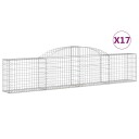 vidaXL Gabionkurver buede 17 stk 300x30x60/80 cm galvanisert jern