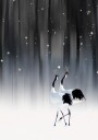 Elegant Cranes in Snow Plakat / 30x40