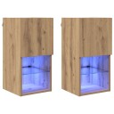  Vegghengte TV skap 2 pcs Artisan Eik 30,5 x 30 x 60 cm