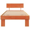  Sengestamme med hodegjerde Voksbrun 90 x 190 cm Massiv furu tre
