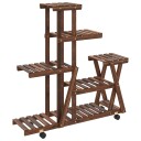 vidaXL Blomsterstativ med hjul 95x25x101 cm heltre gran
