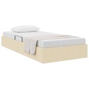  Seng med Oppbevaring med hodegjerde Creme 90 x 190 cm stoff