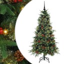  Kunstig sammensatt juletre med 150 LED grønn 150 cm PE og PVC