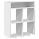 Bokhylle hvit 66x31x80 cm konstruert tre