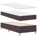  Bokfjær Seng med Madrass Mørkebrun 80x200 cm Tøy