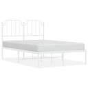 vidaXL Sengeramme i metall med hodegavl hvit 120x190 cm 8721012212428