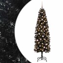 vidaXL Kunstig smalt juletre med julekuler 210 cm 300 LED-lys Varmhvit