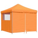  Sammenleggbart partytelt pop up med 4 sidevegger oransje
