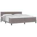  Box Spring Seng med Madrass Taupe 200x200 cm Stoff