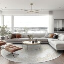 Rundt teppe   Valenza hvit/beige Størrelse: Ø 120 cm