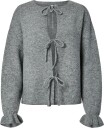 Pieces Pcsally Rev Frill Cardigan Knit Noos Bc   MEDIUM GREY MELANGE   S