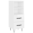 vidaXL Skjenk høyglans hvit 34,5x34x90 cm konstruert tre