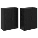  Vegghengte skap 2 pcs Svart eik 69.5 x 34 x 90 cm