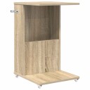 vidaXL Sidetabell med hjul Sonoma eik 40 x 35 x 60 cm Konstruert tre