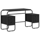vidaXL Skrivebord med lagring Svart eik 145 x 50 x 75 cm