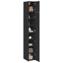  Smalt oppbevaringsskap svart 30x42,5x225 cm konstruert tre
