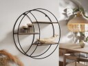 Elyran vegghylle 44 cm - svart, brun