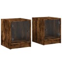  Nattbord med glassdører 2 stk røkt eik 35x37x42 cm 8721012213029