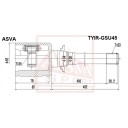 Asva Drivknute drivaksel ASVA TYIR GSU45