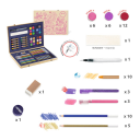 Djeco Tegneog malekoffert Glitter 60 deler