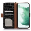 Crocodile Series Samsung Galaxy S23 5G Lommebok-deksel I Lær med RFID Svart