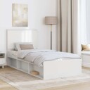  Sengestamme med hodegjerde Hvit 90 x 200 cm Massiv furu