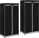 vidaXL Garderobeskap 2 stk svart 75x50x160 cm