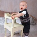Strikk Festsett m/vest nikkers og lue   garnpakke i Bluum Pure Eco Baby
