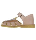 Angulus Rosebud/Clay/Lilac Colourblock Regnbuesandal Med Borrelås 32
