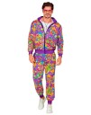 Unisex UV Glow Lilla Groovy Hippie Grilldress til Voksen Large
