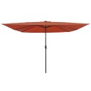  Firkantet Hageparasol med LED lamper 295x245 cm Terrakotta