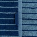 Stripet håndkle - 100% bomull - Håndkle 50x100 cm - Mørkeblå/lyseblå
