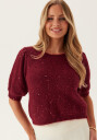 Pieces Pcmesva Ss Sequin Tie Back Knit