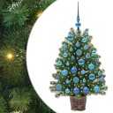  Kunstig juletre med 150 LED med stativ grønn 95 cm PE og PVC