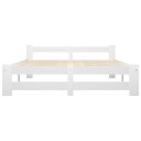 vidaXL Sengeramme hvit heltre furu 140x200 cm