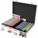 vidaXL Pokersett med 1000 Lasersjetonger Aluminium