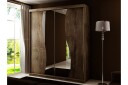 Dunkra Garderobe med Speil LED-belysning RGB 150 cm Bue - Mørk Aske