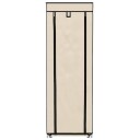 vidaXL Skoskap med trekk kremfarget 57x29x162 cm stoff