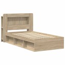  Sengeramme med oppbevaring Sonoma eik 80 x 200 cm
