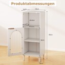 Baderomsskap med justerbare hyller og glassdør