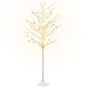 vidaXL LED-bjørketre varmhvit 128 lysdioder 220 cm