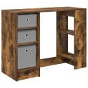 vidaXL Skrivebord med skuff Røkt eik 100 x 40 x 75 cm Konstruert tre