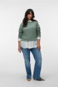 Vero Moda Curve   Genser vmcDoffy LS O neck Blouse GA Curve   Grønn