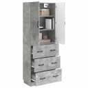vidaXL Skapsett 2 pcs Betonggrå 66 x 34,5 x 87 cm Konstruert tre