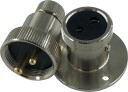 Dekkskontakt m/lokk   2 poler   37 mm