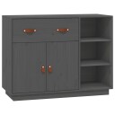 vidaXL Skjenk grå 98,5x40x75 cm heltre furu