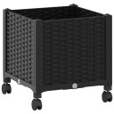vidaXL Hagekrukke med hjul Svart 40 x 40 x 44 cm PP
