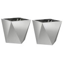 vidaXL Plantekassed 2 pcs sølv 30 x 30 x 30 cm Galvanisert Stål