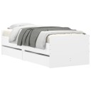 vidaXL Sengeramme med skuffer hvit 100x200 cm 8721012245532
